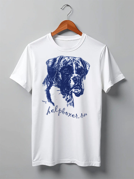 Заказать мужскую футболку в Москве. Футболка классическая boxer blue от Команда помощи немецким боксерам - готовые дизайны и нанесение принтов.