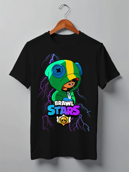 Заказать мужскую футболку в Москве. Футболка классическая Brawl Stars Leon от weeert - готовые дизайны и нанесение принтов.