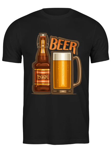 Заказать мужскую футболку в Москве. Футболка классическая Fresh beer от skynatural - готовые дизайны и нанесение принтов.