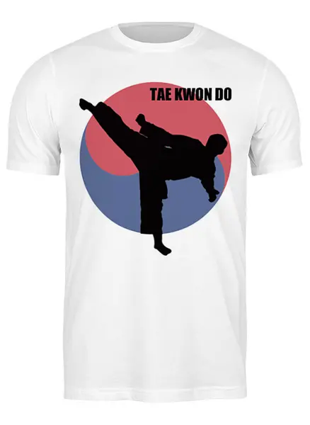 Заказать мужскую футболку в Москве. Футболка классическая Тхэквондо (Teakwon Do) от Combat Wear - готовые дизайны и нанесение принтов.