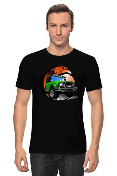 Заказать мужскую футболку в Москве. Футболка классическая Джип   от T-shirt print  - готовые дизайны и нанесение принтов.