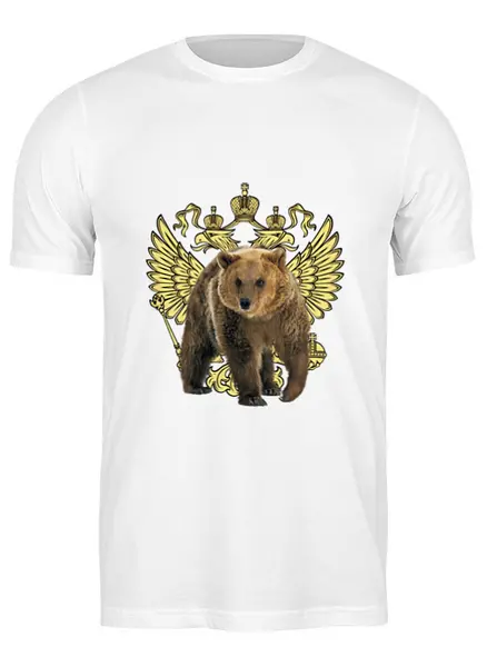 Заказать мужскую футболку в Москве. Футболка классическая Герб России от THE_NISE  - готовые дизайны и нанесение принтов.