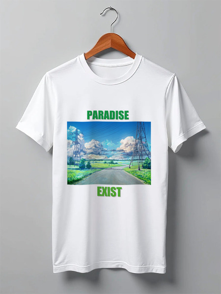 Заказать мужскую футболку в Москве. Футболка классическая Paradise exist от qwee12 - готовые дизайны и нанесение принтов.