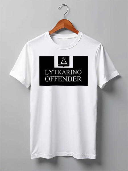 Заказать мужскую футболку в Москве. Футболка классическая Lytkarino offender от торгаш - готовые дизайны и нанесение принтов.