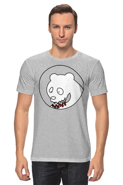 Заказать мужскую футболку в Москве. Футболка классическая Bear Here от oneredfoxstore@gmail.com - готовые дизайны и нанесение принтов.