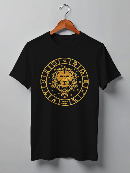 Заказать мужскую футболку в Москве. Футболка классическая Зодиак - Лев от skynatural - готовые дизайны и нанесение принтов.