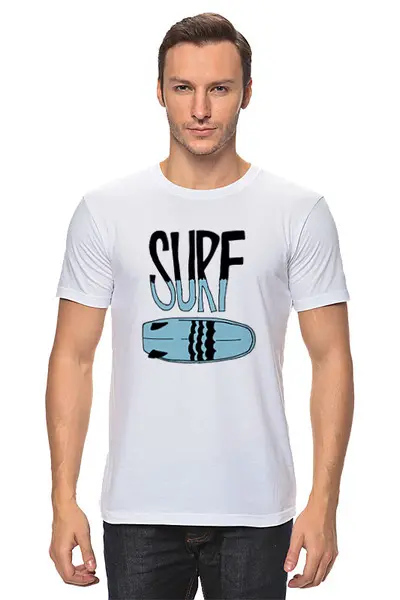 Заказать мужскую футболку в Москве. Футболка классическая Surf  от Kostya  - готовые дизайны и нанесение принтов.