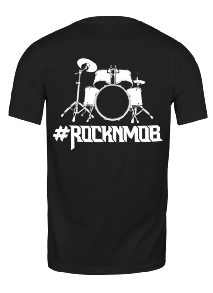 Заказать мужскую футболку в Москве. Футболка классическая  Rocknmob - барабанщик от accs@rocknmob.com - готовые дизайны и нанесение принтов.