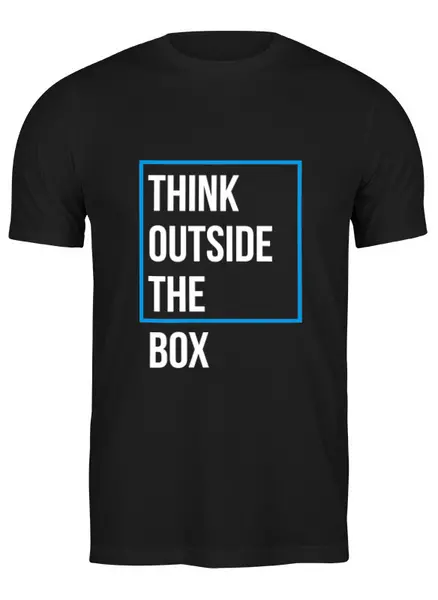 Заказать мужскую футболку в Москве. Футболка классическая Think outside the box от Startech.vc  - готовые дизайны и нанесение принтов.