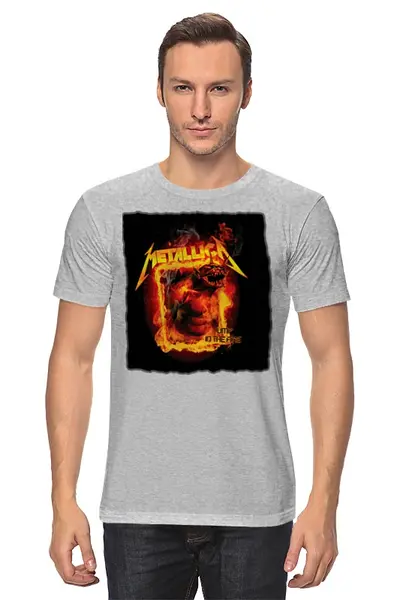 Заказать мужскую футболку в Москве. Футболка классическая Metallica от Leichenwagen - готовые дизайны и нанесение принтов.