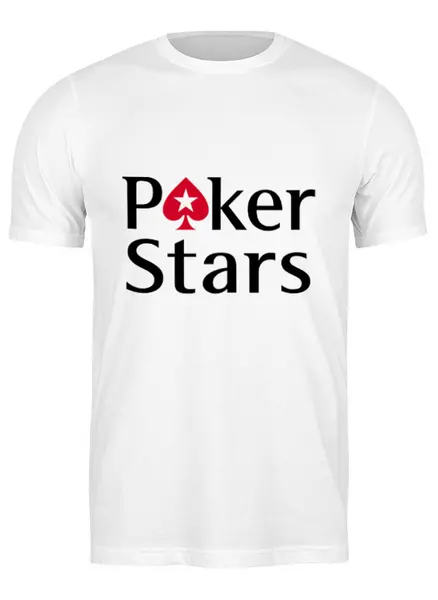 Заказать мужскую футболку в Москве. Футболка классическая PokerStars от YellowCloverShop - готовые дизайны и нанесение принтов.