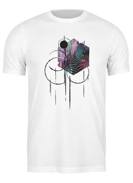 Заказать мужскую футболку в Москве. Футболка классическая Space Fern от oneredfoxstore@gmail.com - готовые дизайны и нанесение принтов.