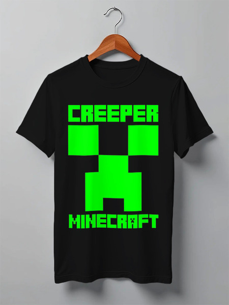 Заказать мужскую футболку в Москве. Футболка классическая MINECRAFT CREEPER от weeert - готовые дизайны и нанесение принтов.