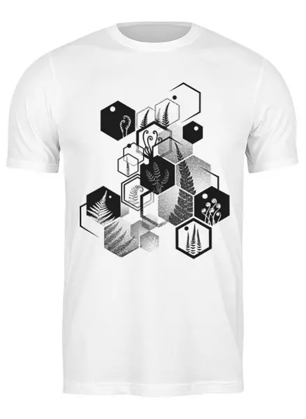 Заказать мужскую футболку в Москве. Футболка классическая Hexagon Ferns от oneredfoxstore@gmail.com - готовые дизайны и нанесение принтов.