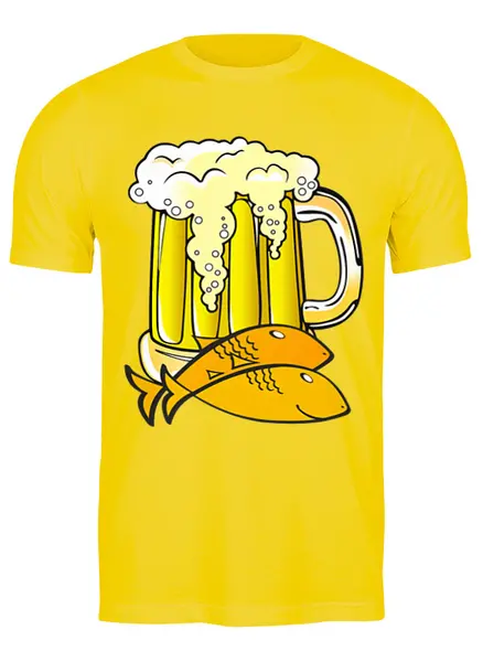 Заказать мужскую футболку в Москве. Футболка классическая Пиво  от T-shirt print  - готовые дизайны и нанесение принтов.