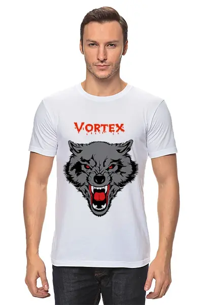 Заказать мужскую футболку в Москве. Футболка классическая Vortex от enotov - готовые дизайны и нанесение принтов.