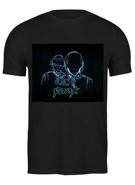 Заказать мужскую футболку в Москве. Футболка классическая Daft Punk от Fedor - готовые дизайны и нанесение принтов.