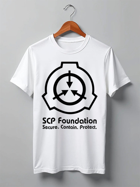 Заказать мужскую футболку в Москве. Футболка классическая SCP Foundation от geekbox - готовые дизайны и нанесение принтов.
