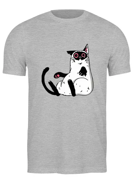 Заказать мужскую футболку в Москве. Футболка классическая Просто кот от ПРИНТЫ ПЕЧАТЬ  - готовые дизайны и нанесение принтов.
