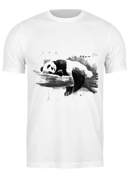 Заказать мужскую футболку в Москве. Футболка классическая Панда Спит от MariYang  - готовые дизайны и нанесение принтов.