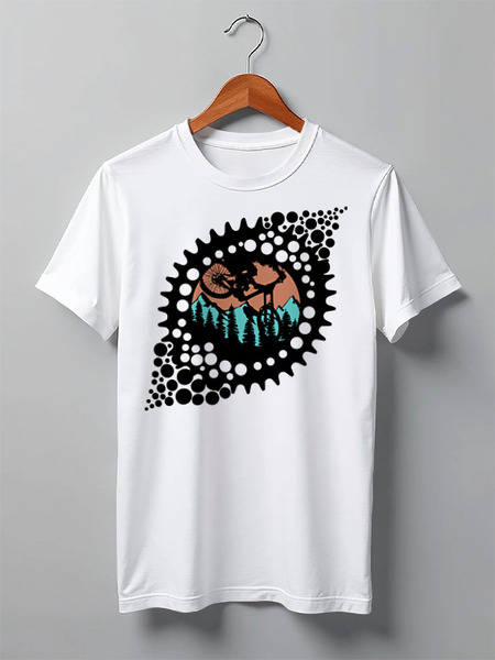 Заказать мужскую футболку в Москве. Футболка классическая Mountain Bike от oneredfoxstore@gmail.com - готовые дизайны и нанесение принтов.