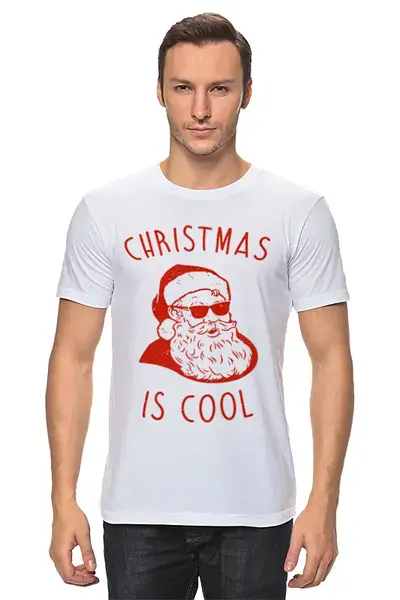 Заказать мужскую футболку в Москве. Футболка классическая Крутой Дед Мороз от geekbox - готовые дизайны и нанесение принтов.