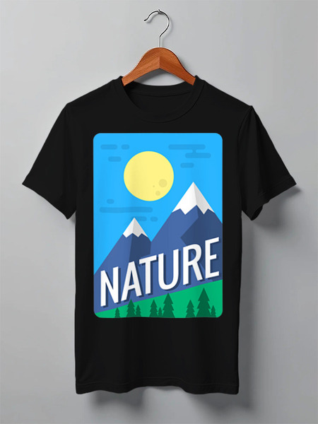 Заказать мужскую футболку в Москве. Футболка классическая Mountains от oneredfoxstore@gmail.com - готовые дизайны и нанесение принтов.