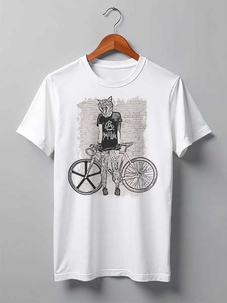 Заказать мужскую футболку в Москве. Футболка классическая Bike Punk  от oneredfoxstore@gmail.com - готовые дизайны и нанесение принтов.