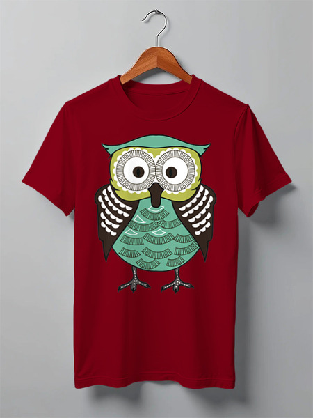 Заказать мужскую футболку в Москве. Футболка классическая Owl Here от oneredfoxstore@gmail.com - готовые дизайны и нанесение принтов.