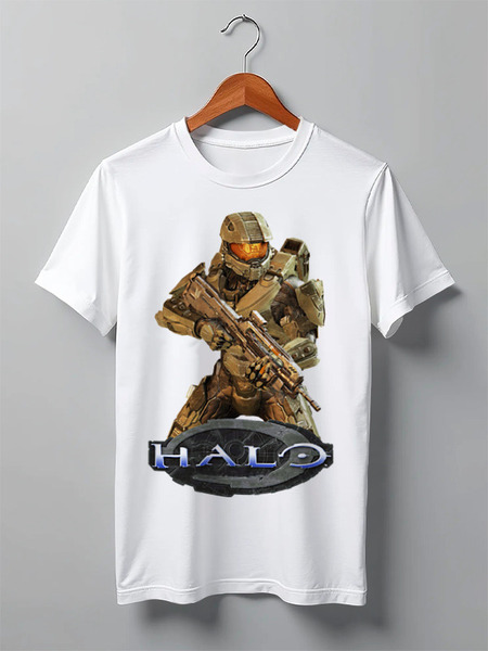 Заказать мужскую футболку в Москве. Футболка классическая Halo 4 от Curipopik - готовые дизайны и нанесение принтов.