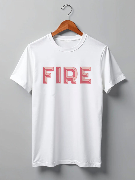 Заказать мужскую футболку в Москве. Футболка классическая Fire Огонь от Fix Print - готовые дизайны и нанесение принтов.