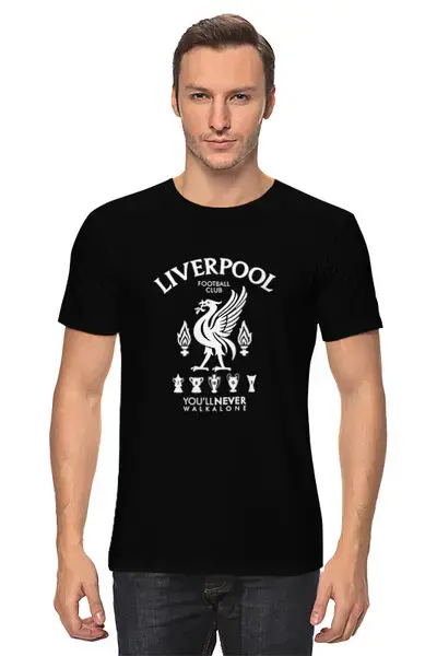 Заказать мужскую футболку в Москве. Футболка классическая Ливерпуль от geekbox - готовые дизайны и нанесение принтов.