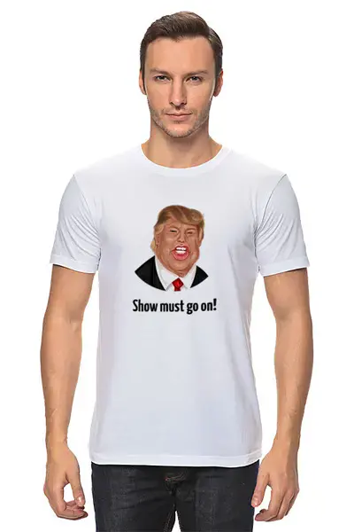 Заказать мужскую футболку в Москве. Футболка классическая Donald от gent777 - готовые дизайны и нанесение принтов.