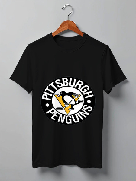 Заказать мужскую футболку в Москве. Футболка классическая Pittsburgh Penguins от Евгения Железкина - готовые дизайны и нанесение принтов.