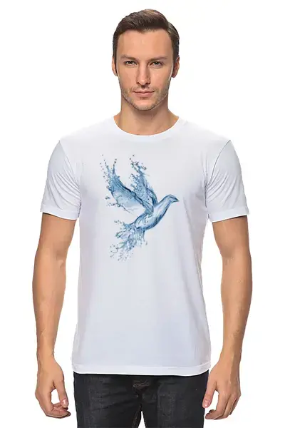 Заказать мужскую футболку в Москве. Футболка классическая Птица из воды от MariYang  - готовые дизайны и нанесение принтов.