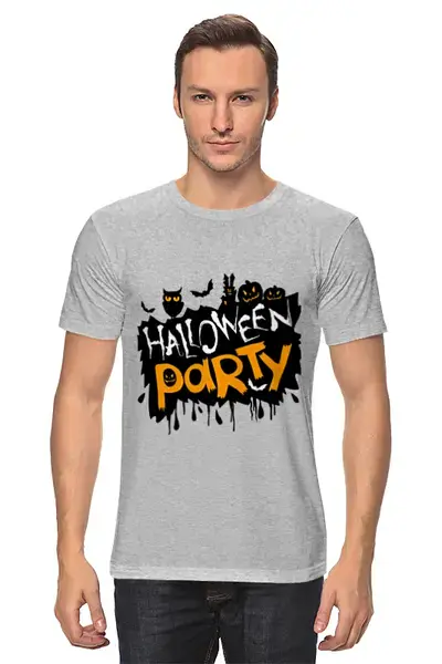 Заказать мужскую футболку в Москве. Футболка классическая Halloween от denis01001 - готовые дизайны и нанесение принтов.