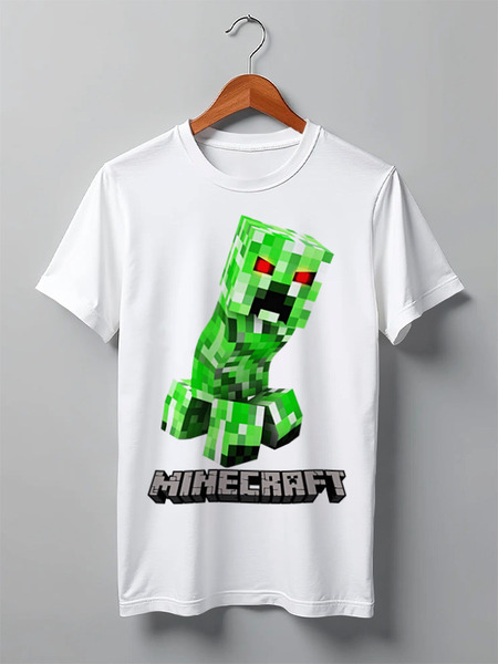 Заказать мужскую футболку в Москве. Футболка классическая MINECRAFT CREEPER от weeert - готовые дизайны и нанесение принтов.