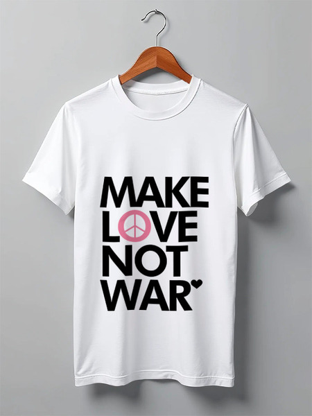 Заказать мужскую футболку в Москве. Футболка классическая Make Love Not War от Printio - готовые дизайны и нанесение принтов.