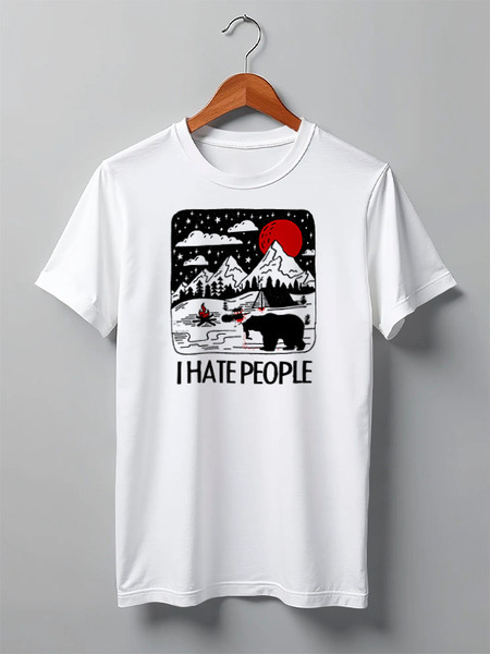 Заказать мужскую футболку в Москве. Футболка классическая Bear Here от oneredfoxstore@gmail.com - готовые дизайны и нанесение принтов.