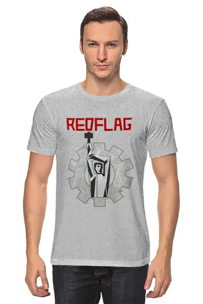 Заказать мужскую футболку в Москве. Футболка классическая Red Flag от OEX design - готовые дизайны и нанесение принтов.