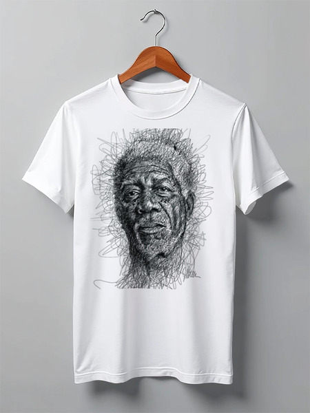 Заказать мужскую футболку в Москве. Футболка классическая Morgan Freeman от Leichenwagen - готовые дизайны и нанесение принтов.