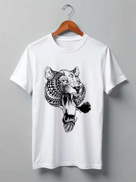 Заказать мужскую футболку в Москве. Футболка классическая Tiger от YellowCloverShop - готовые дизайны и нанесение принтов.