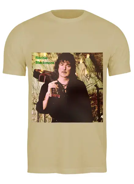 Заказать мужскую футболку в Москве. Футболка классическая Ritchie Blackmore от Денис - готовые дизайны и нанесение принтов.