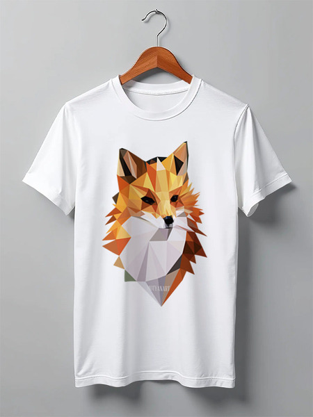 Заказать мужскую футболку в Москве. Футболка классическая Poly Fox от Ольга Климова - готовые дизайны и нанесение принтов.
