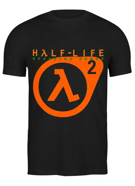 Заказать мужскую футболку в Москве. Футболка классическая HALF LIFE от robus - готовые дизайны и нанесение принтов.