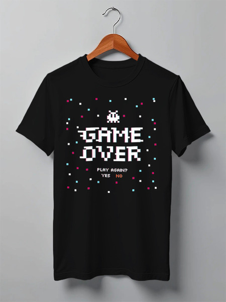 Заказать мужскую футболку в Москве. Футболка классическая Game Over от ingenervolos@gmail.com - готовые дизайны и нанесение принтов.