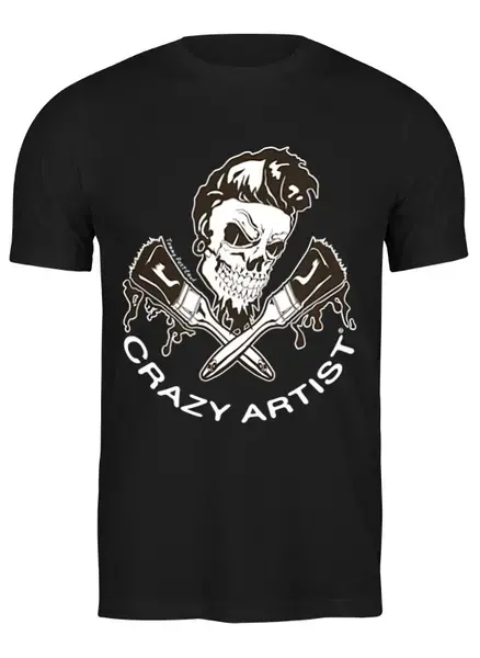 Заказать мужскую футболку в Москве. Футболка классическая Crazy Artist от workolegpatis@yandex.ru - готовые дизайны и нанесение принтов.