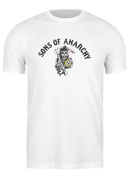 Заказать мужскую футболку в Москве. Футболка классическая Sons of Anarchy  от kenny - готовые дизайны и нанесение принтов.