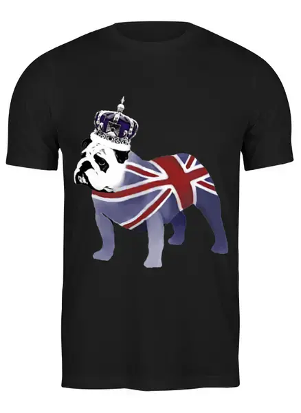 Заказать мужскую футболку в Москве. Футболка классическая English Bulldog от pangeaaffair - готовые дизайны и нанесение принтов.