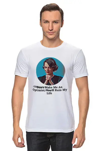 Заказать мужскую футболку в Москве. Футболка классическая fleabag shirt от fedorovaalinavl@gmail.com - готовые дизайны и нанесение принтов.